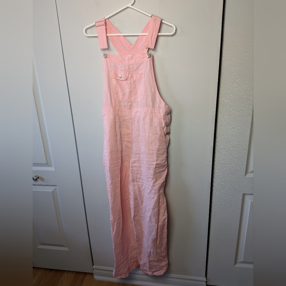 CHADWICK'S Baby Pink Overall Size 6 100% Linen Colorful - Picture 1 of 12